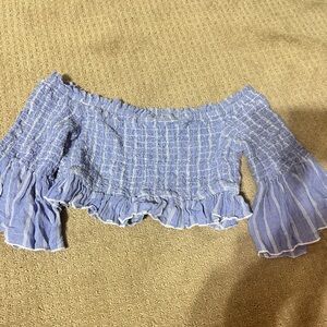 Guess Blue Off-Shoulder Blouse